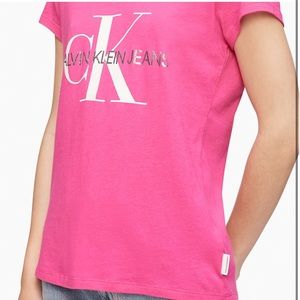 Calvin Klein Monogram Logo V-Neck T-Shirt